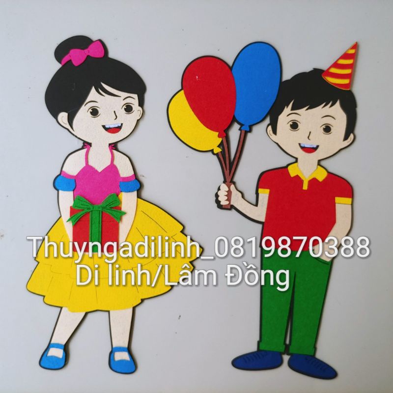 Góc sinh nhật vải nỉ mầm non