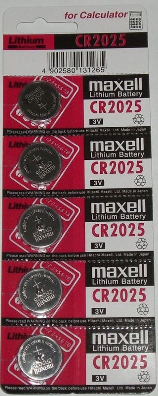 Vỉ pin đồng hồ Maxell CR2025 3v chính hãng Nhật , vỉ 5 viên pin maxell 2025