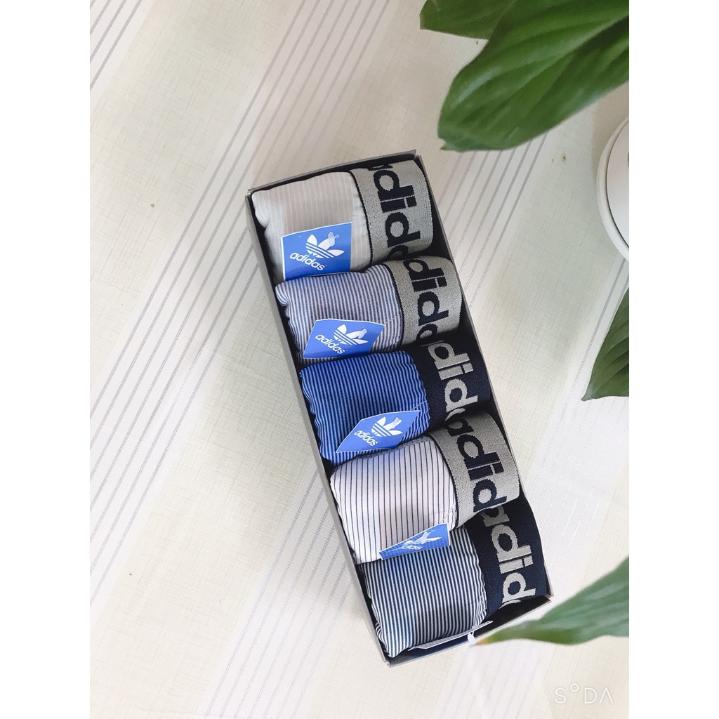 [FREE SHIP] Hộp 5 QUẦN Lót  Sịp đùi Boxer CAO CẤP Adiidas - Chinh hãng. Giá cực rẻ. Co dãn 4 chiều Siêu thoáng, siêu mịn