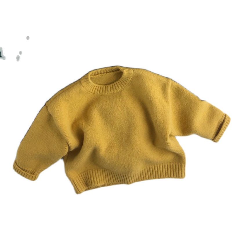 💎Xin chào Em Bé💎 Áo Sweater Cổ Tròn Chất Lông Cừu Dày Dặn Phong Cách Hàn Quốc Thời Trang Thu Đông Cho Bé Trai