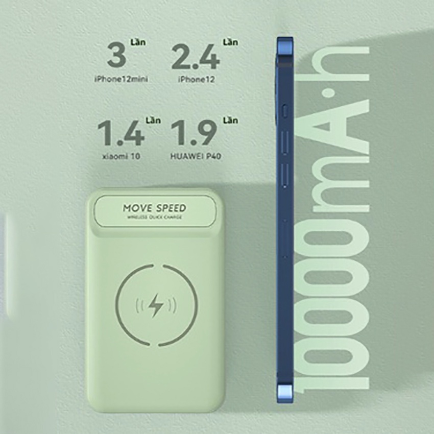Pin Sạc Dự Phòng Không Dây Từ Tính MOVESPEED C10, Sạc Nhanh Có Dây 20W Không Dây 15w