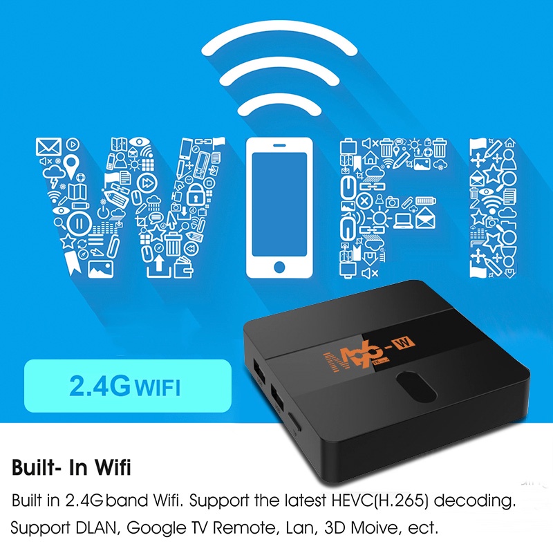 tv box S905W ram 2GB+16GB tivi box thông minh 4K Cực kỳ HD Google remote tv box mytv m96-w băng tần wifi kép Android TV