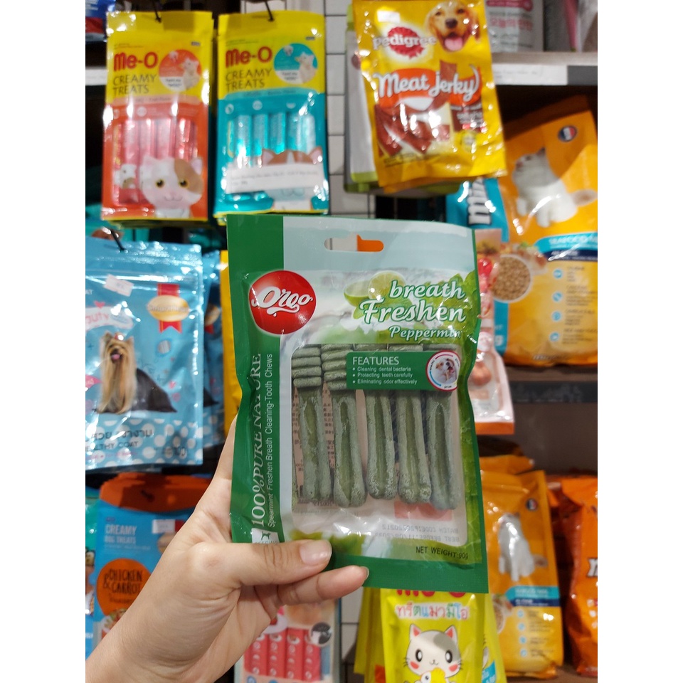 Xương gặm Orgo - Xương gặm sạch răng, giảm stress cho chó đủ vị bò, sữa, phô mai, bạc hà - Gói 90g