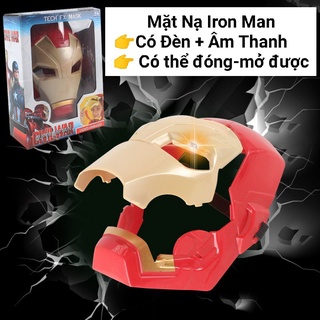 (Có Sẵn) Mặt Nạ Iron Man Cao Cấp Có Đèn Và Thể Mở Mặt Trước Ra Được Cực Kỳ Hấp Dẫn Cho Bé