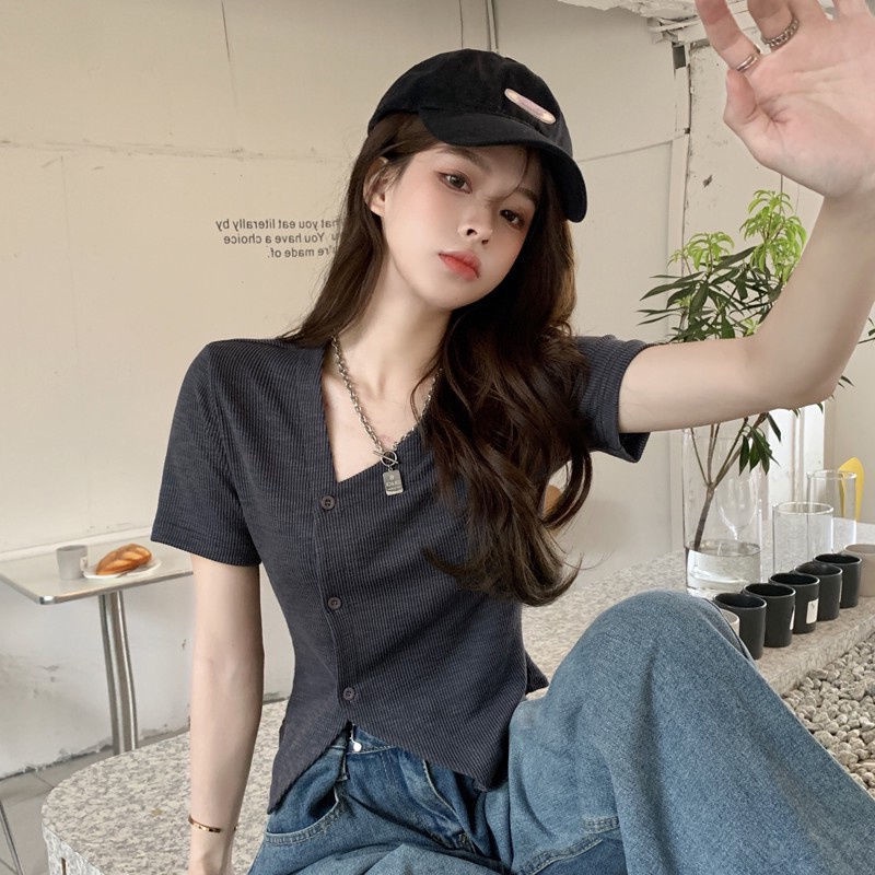 COZOK Áo Thun Ngắn Tay Thời Trang Cá Tính Dễ Phối Đồ