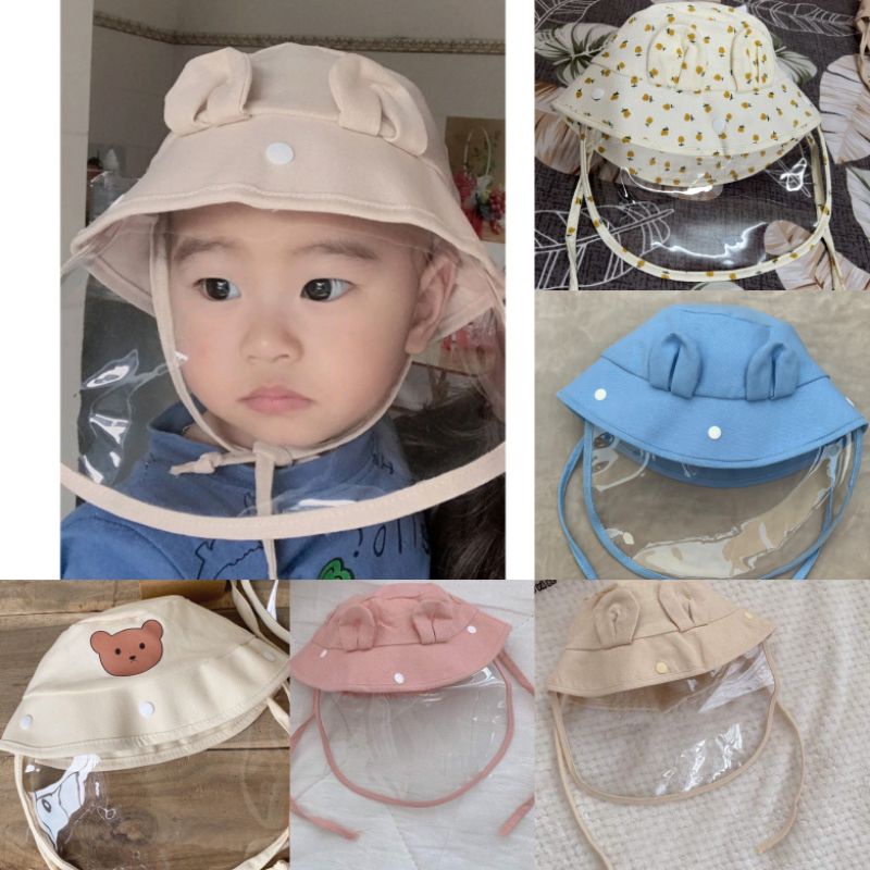 Mũ chống giọt bắn hình tai gấu cho bé