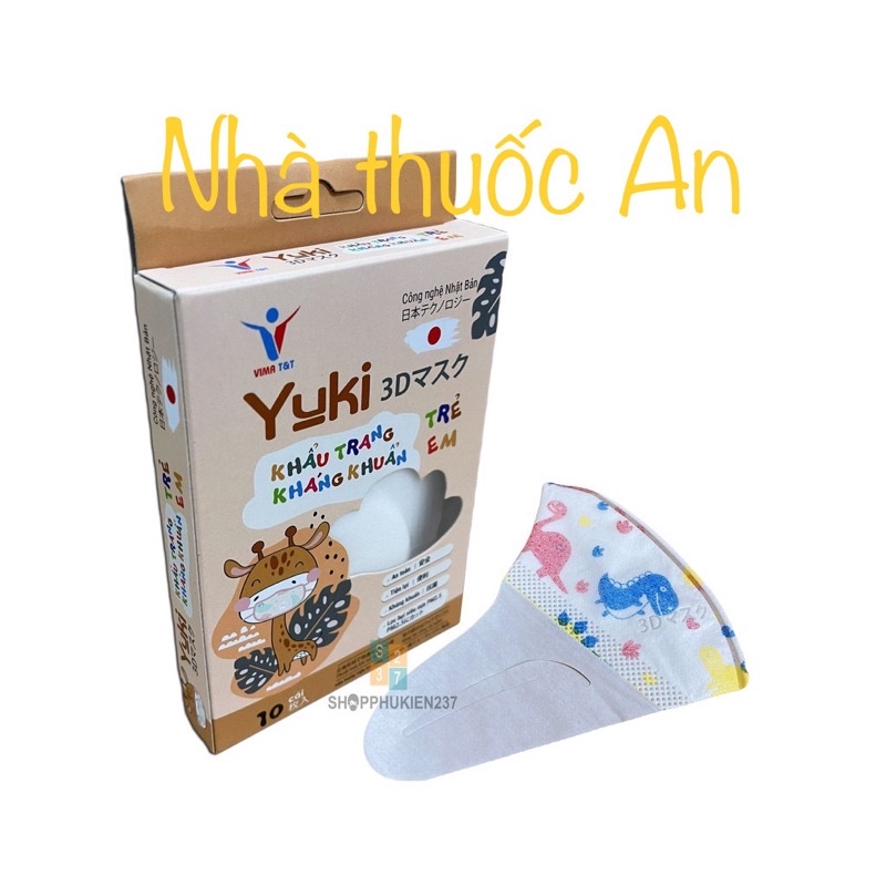 (chọn mẫu) Hộp 10 cái Khẩu trang trẻ em 3d