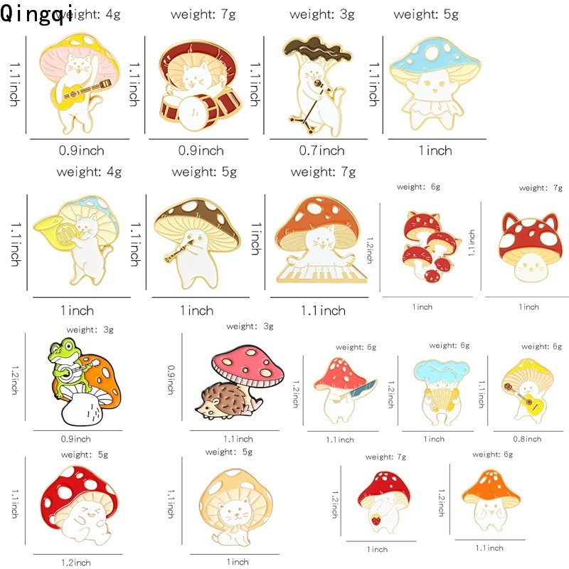 Ghim cài áo tráng men Miss Zoe hình cây nấm dễ thương cho trẻ em