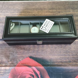 Hộp đựng đồng hồ 6 ngăn bằng da - hộp đựng trang sức