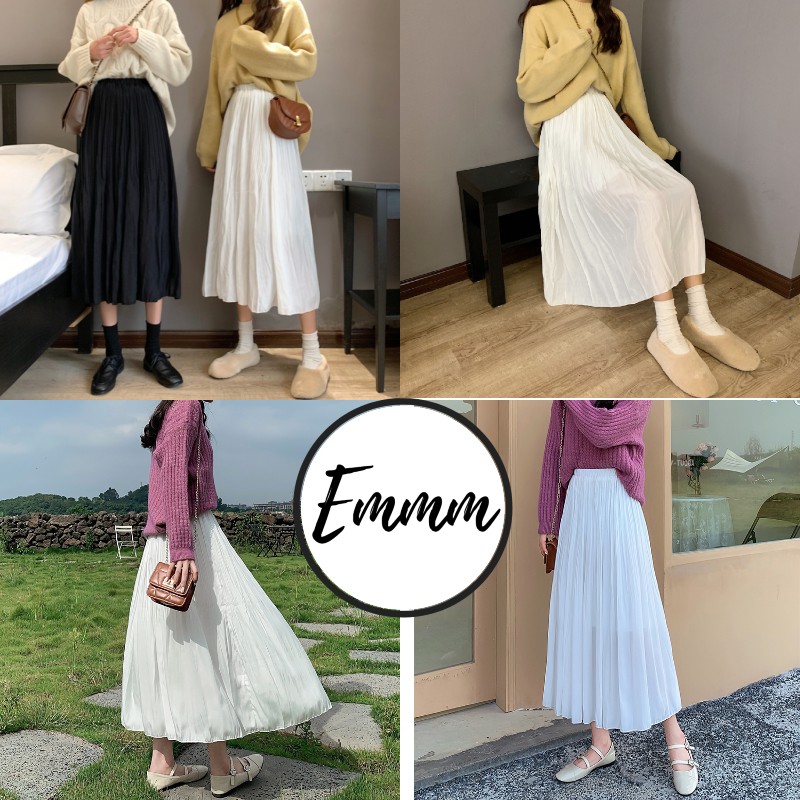 [Mã FADIRECT20 giảm 20K đơn 150K] Chân váy dài nhún 2 lớp Ulzzang phong cách Hàn Quốc Freesize