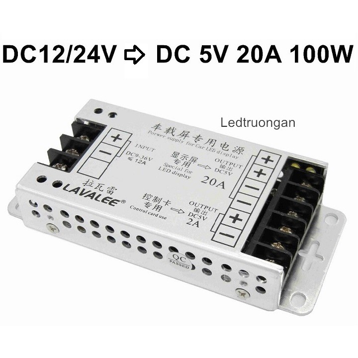 Nguồn ô tô 5v 20a