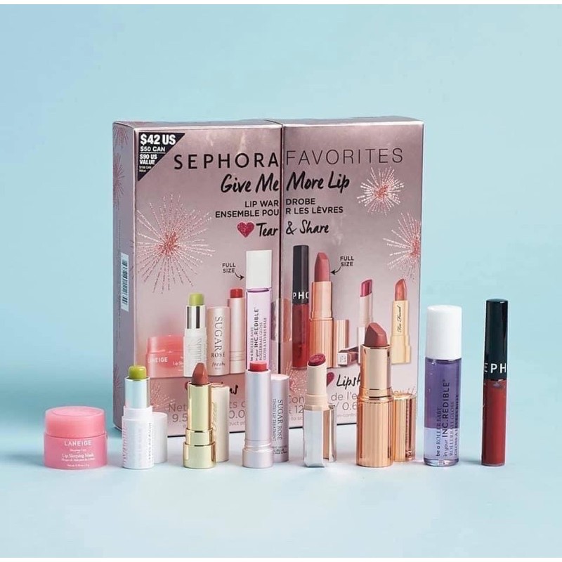 SET SON LIMITED SEPHORA GIVE ME MORE LIP TEAR &amp; SHARE - phiên bản 2019