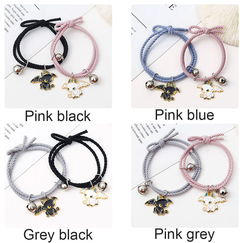 1 Cặp Vòng Tay Dây Bện Mặt Hình Rồng Hoạt Hình Dành Cho Cặp Đôi