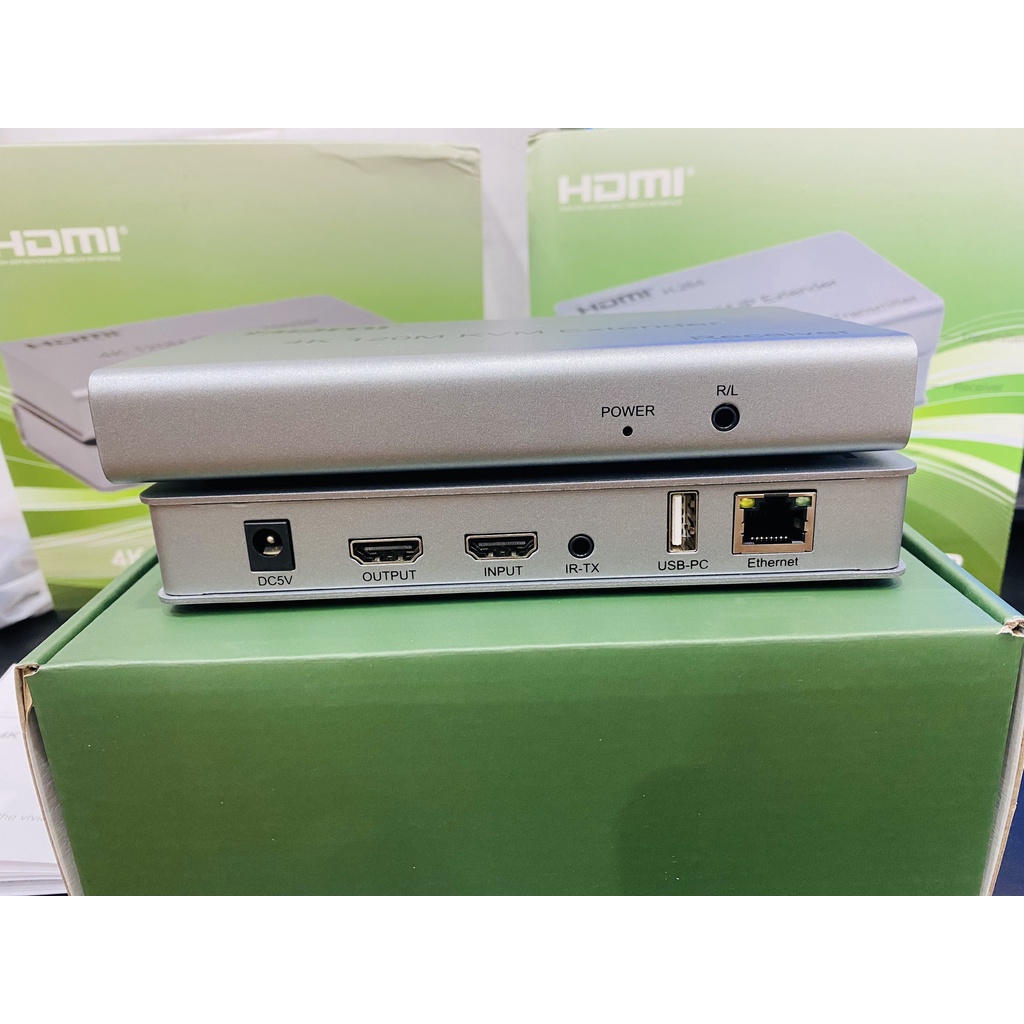 Bộ kéo dài HDMI qua cáp mạng Lan RJ45 120m 4K có USB - HDMI to Lan RJ45 4K 120M
