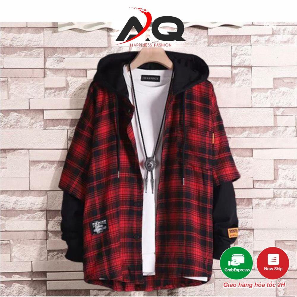 Áo Sơ Mi Caro SM5 Có Nón Liền Mũ chống nắng nam nữ Áo Flannel Phong Cách Đa Năng vải mặc đi nắng Unisex Hàn Quốc ❣️