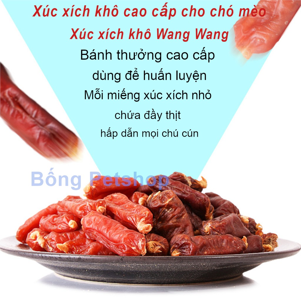 Bánh thưởng, xúc xích cao cấp cho chó - Xúc xích khô Wang Wang hộp 200g