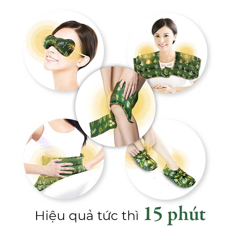 Túi Chườm Thảo Mộc ATZ Healthy Life Bộ Gia Đình Gồm Túi chườm Mắt, Vai, Bụng, Đầu Gối, Chân