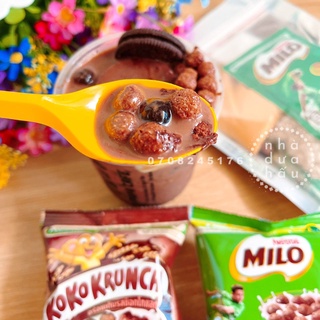 Một set nguyên liệu làm sinh tố Milo dầm 400g kèm giấy hướng dẫn bao ngon