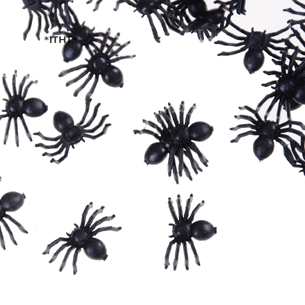 [ITHT] 50 Nhện Giả Bằng Nhựa Màu Đen Vui Nhộn Trang Trí Halloween