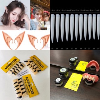 HALLOWEEN hóa trang - dụng cụ phụ kiện hóa trang tai gia/ răng/ mũi/ móng tay