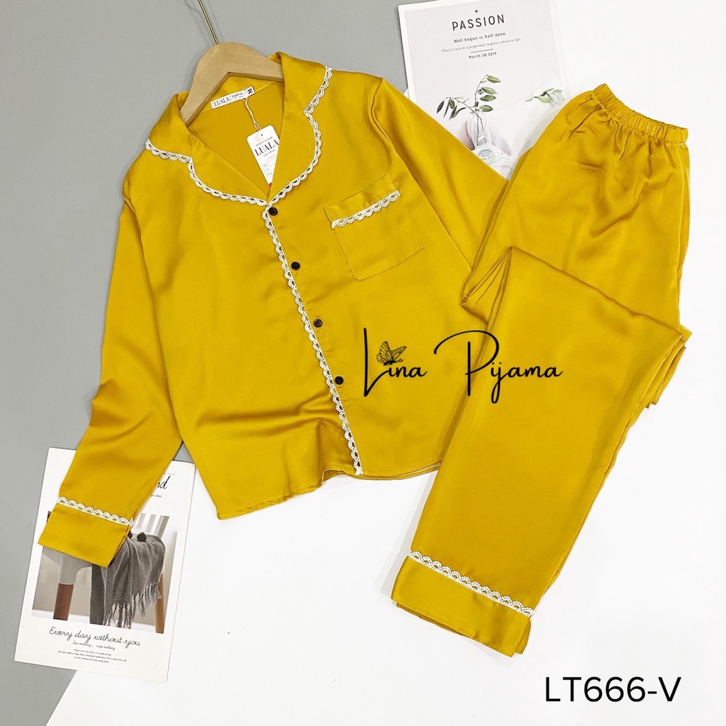❤️ Bộ Lụa Trơn Dài Tay Siêu Sang Chảnh, Bộ Mặc Nhà Cổ Ren Cao Cấp Mềm Mát | BigBuy360 - bigbuy360.vn