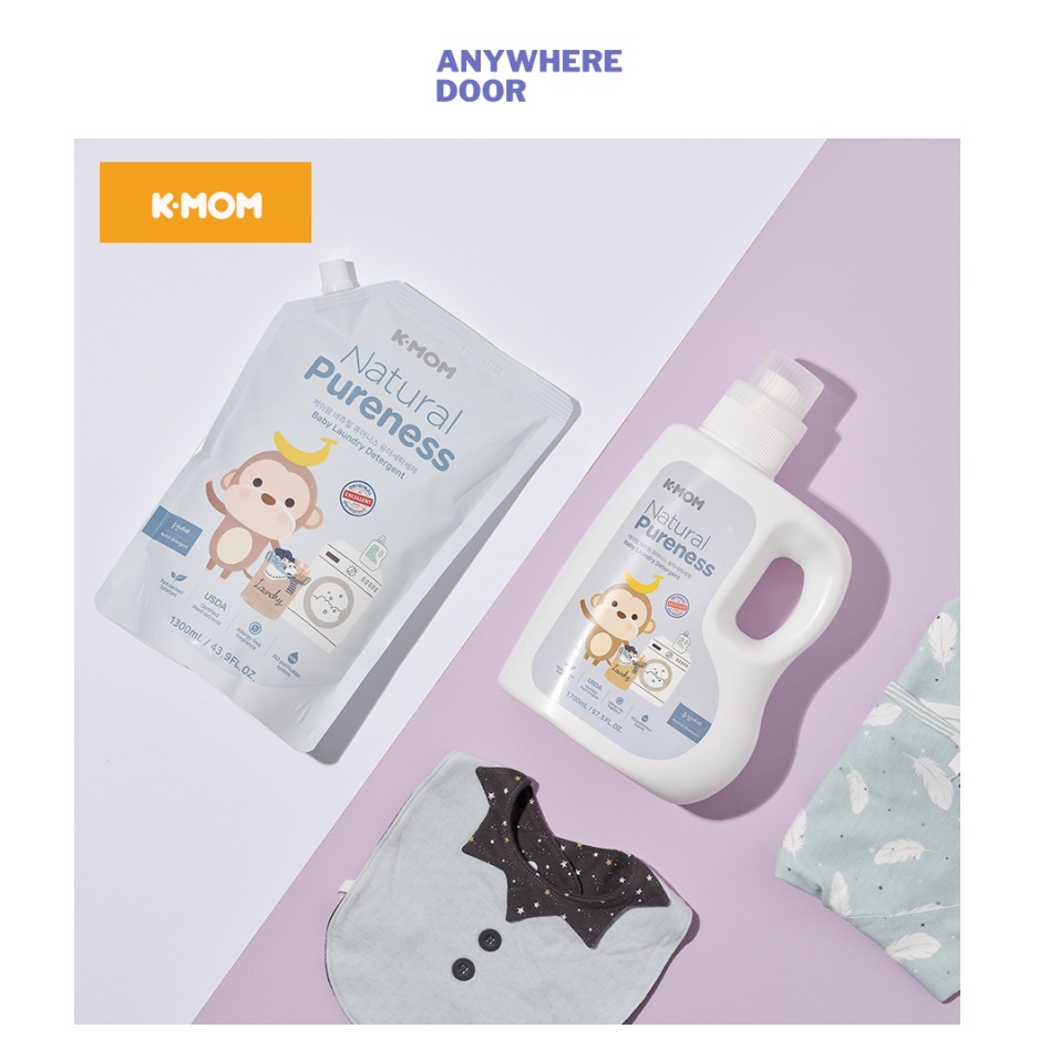 Nước giặt đồ K-Mom / Kmom cho bé với chiết xuất thảo mộc hữu cơ
