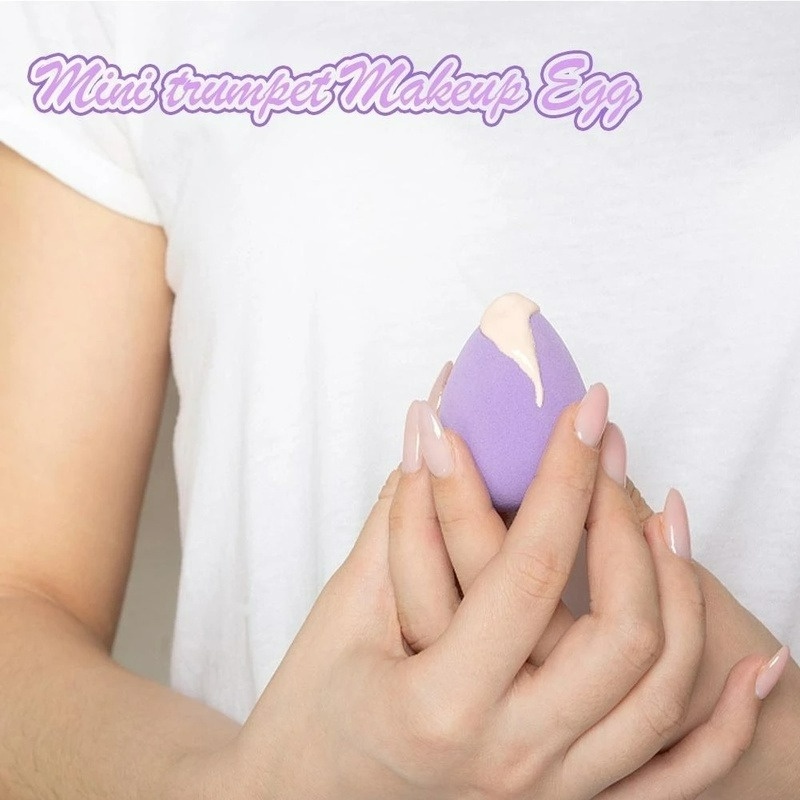 Set 6 Mút Tán Kem Che Khuyết Điểm Mini Mềm Mịn Tự Nhiên Không latex Hình Quả Trứng