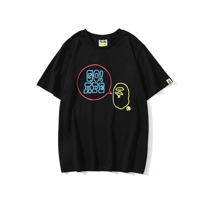 AAPE BAPE Áo Thun Cotton Tay Ngắn In Chữ A Bathing Ape Thời Trang Mùa Hè