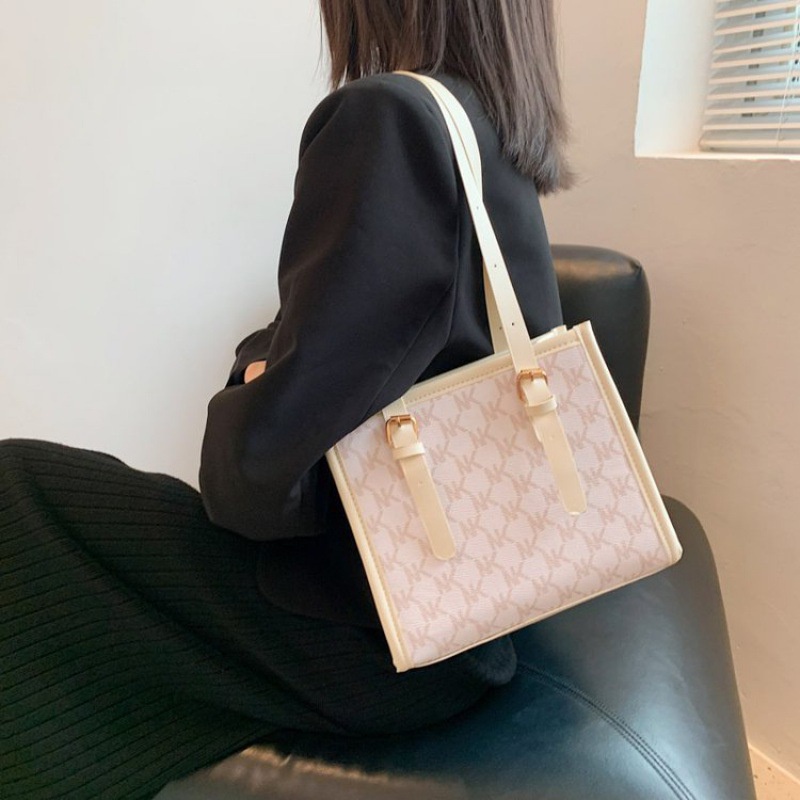 Túi Đeo Vai Cỡ Lớn In Chữ Phối Màu Thời Trang Cho Nữ