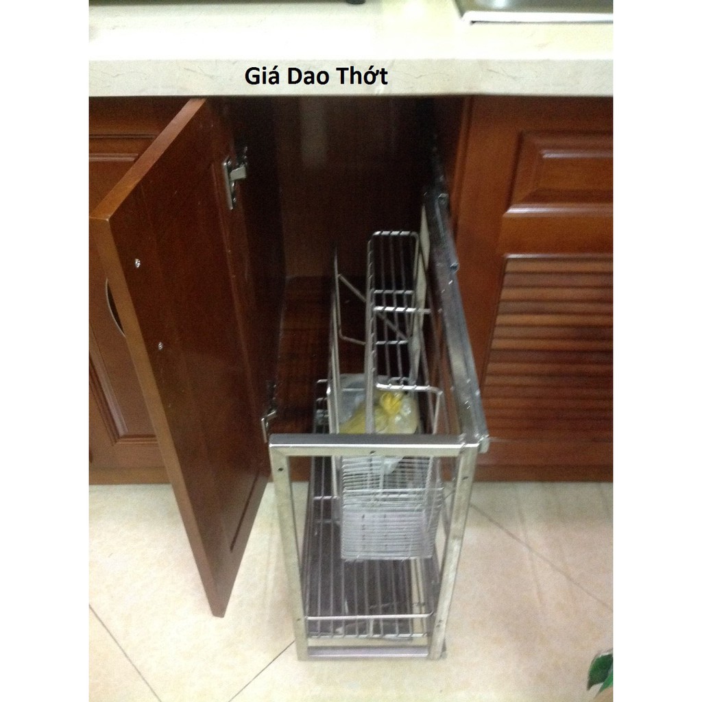 Giá để dao thớt và chai lọ bằng Inox 304 không gỉ cho tủ bếp dưới (sản xuất theo chiều dài của khoang tủ) | BigBuy360 - bigbuy360.vn