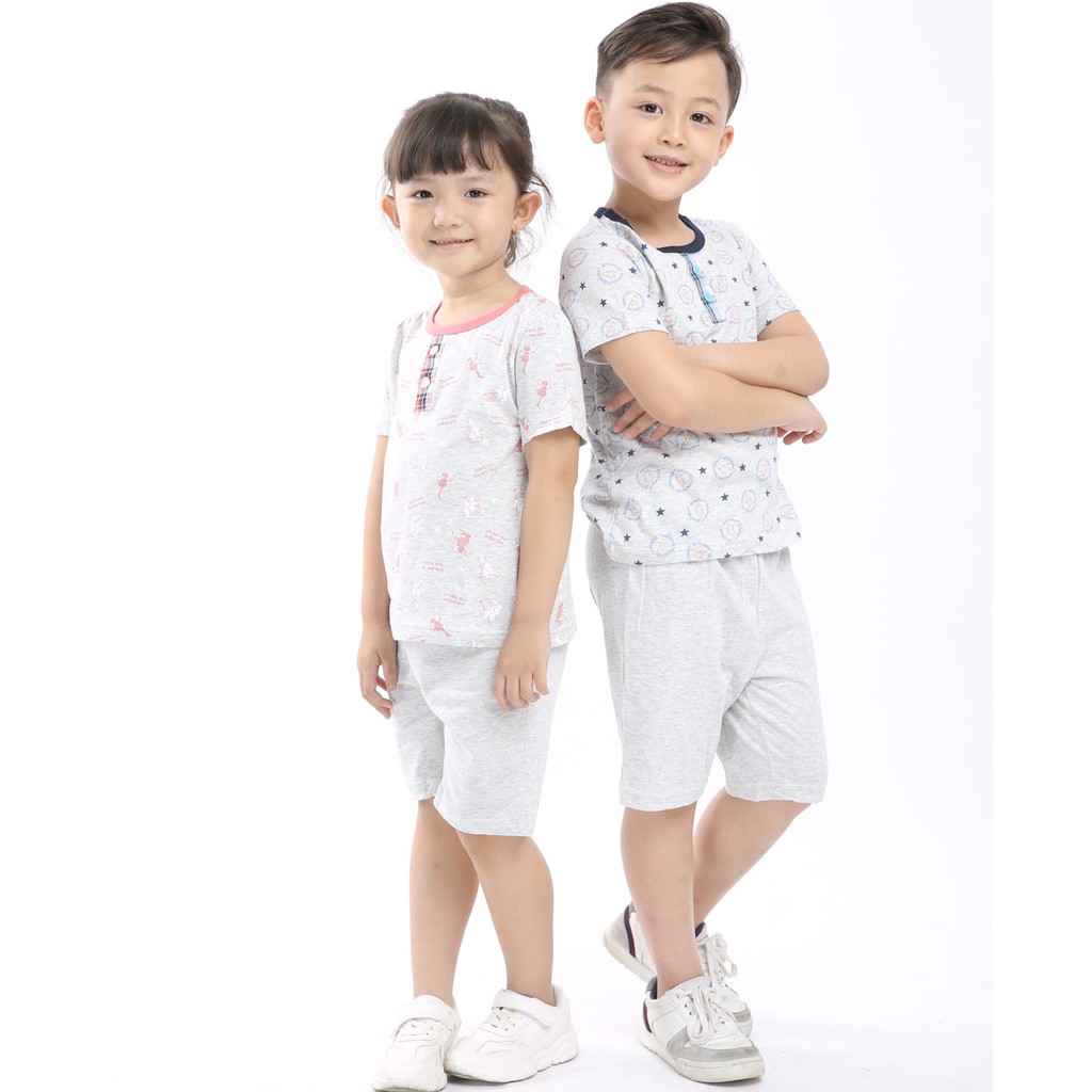 Bộ cotton cộc tay I-MONG xuất Hàn cho bé. HA0637 (2 màu)