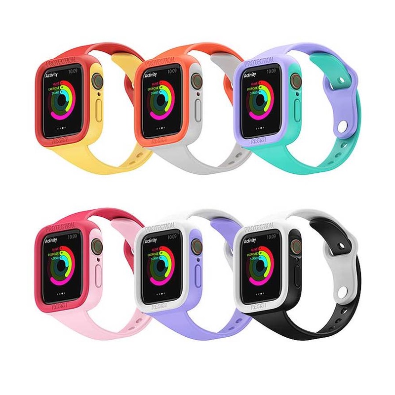 Màu Sắc Dây Đeo Thay Thế Bằng Silicon 44mm 45mm 42mm Cho iWatch 40mm 38mm 41mm series 7 3 5 6 se