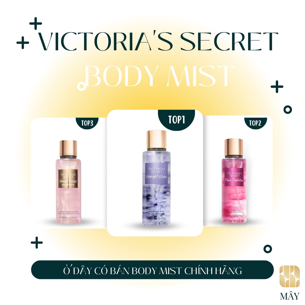 Body mist - xịt khử mùi toàn thân mùi ngọt mát Victoria Secret Midnight Bloom 250ML Mỹ