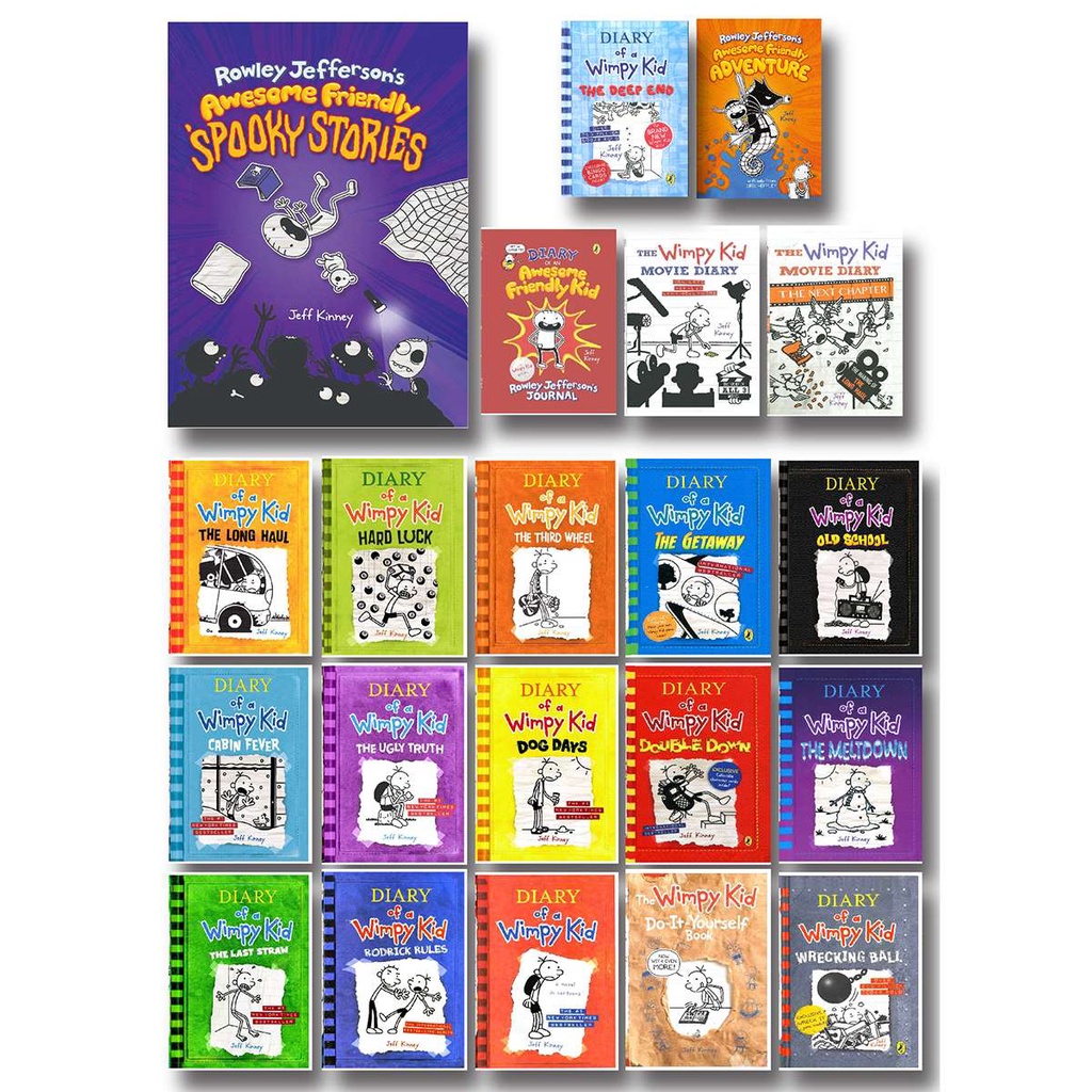 Diary of a wimpy kid 16 cuốn ( giấy vàng chống lóa + file nghe, chất lượng tốt nhất thị trường)