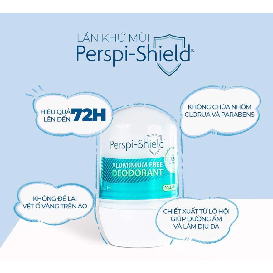 Lăn Khử Mùi, Ngăn Mồ Hôi Suốt 72H Perspi-Shield Aluminium Free Deodorant 50ml [che tên sp khi giao hàng]