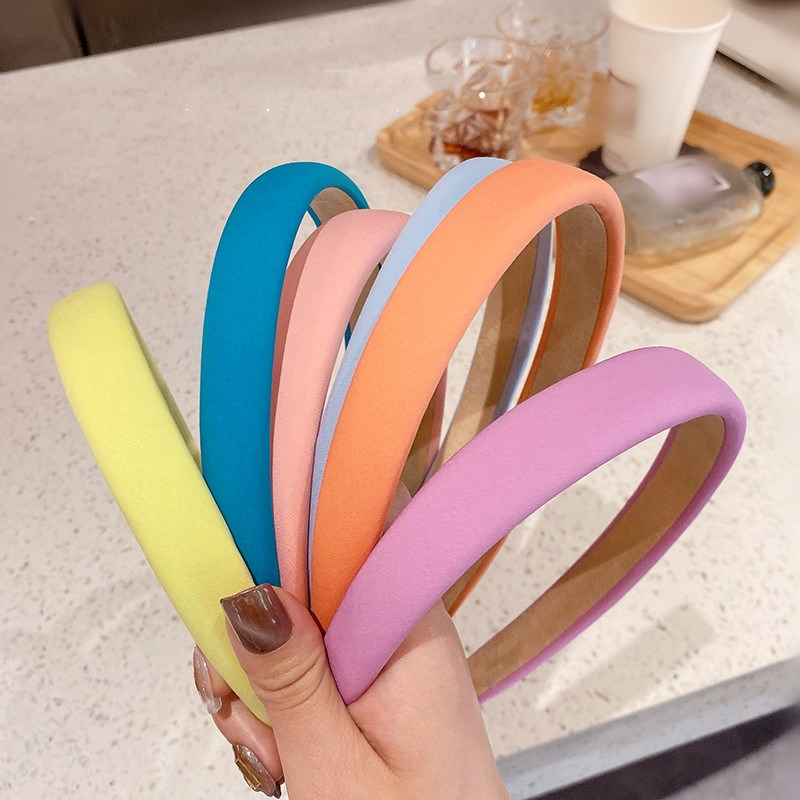 Băng đô cài tóc màu trơn đơn giản cho nữ