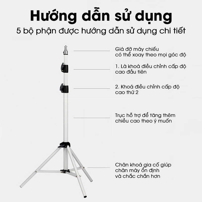 Chân máy chiếu Wanbo đa năng có thể điều chỉnh từ 30 - 170cm Xoay 360°