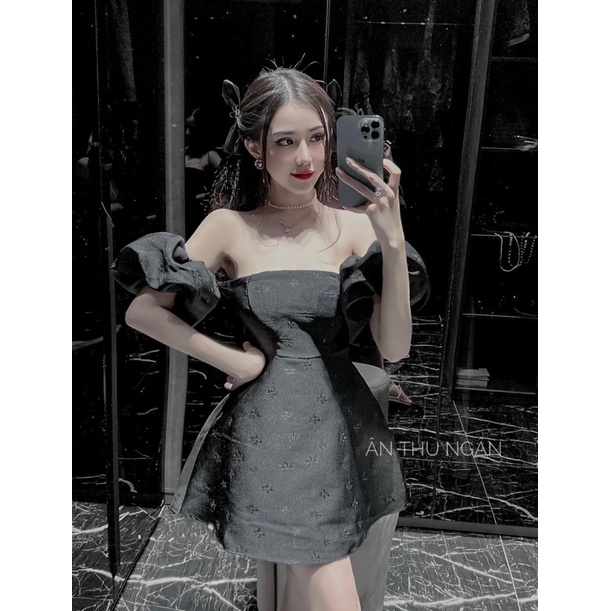 Váy tacta bệt vai tay bồng