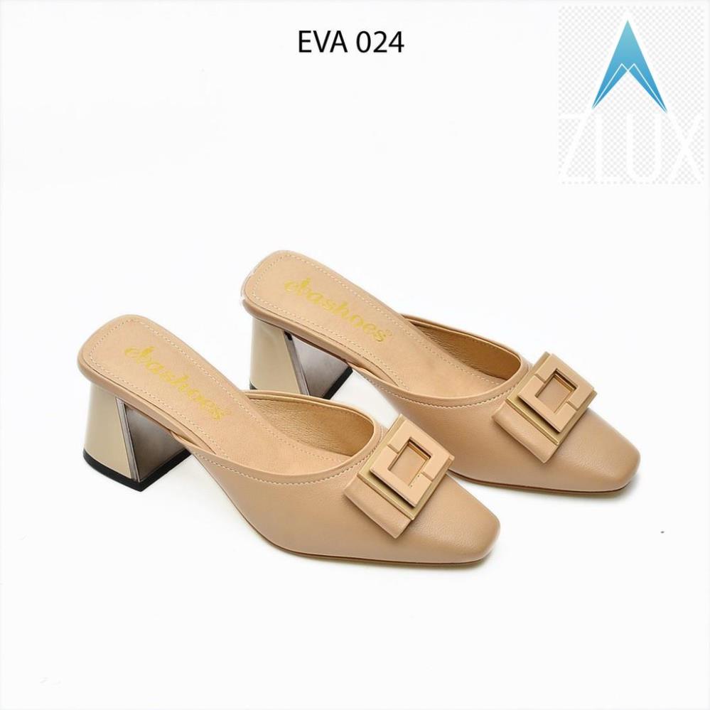 Giày sục da cao cấp 5cm phối nơ khóa 5cm Evashoes EVA024