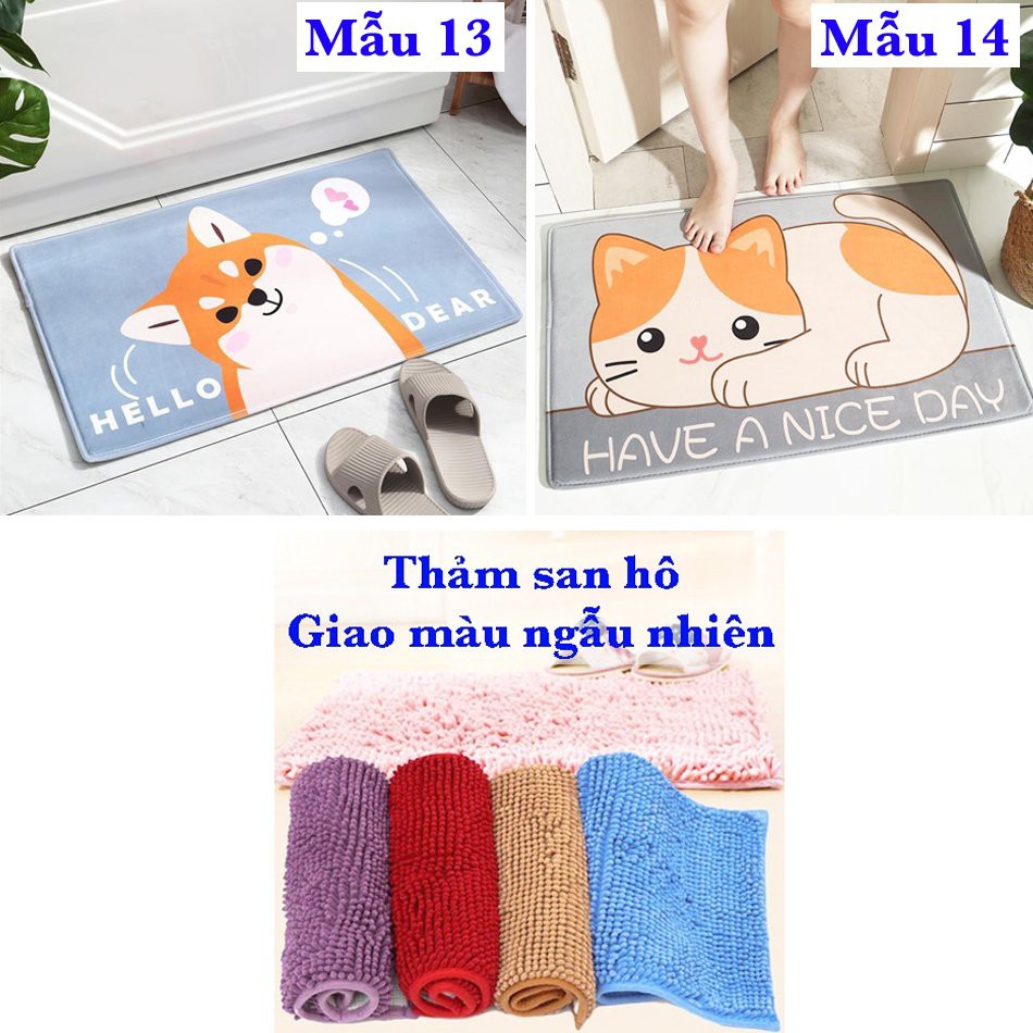 [FREESHIP❤️] THẢM LAU CHÂN 3D ĐẾ CAO SU CHỐNG TRƠN TRƯỢT