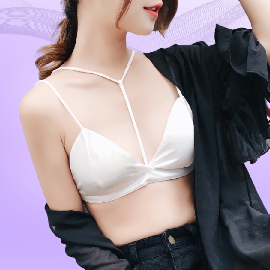Áo ngực đệm mỏng không gọng chất lụa satin cổ Y quyến rũ DORIS - 9609