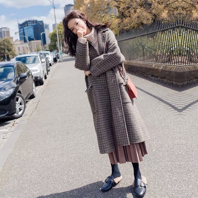Áo khoác choàng dạ dáng dài ulzzang cực kỳ dày dặn, ấm Hot