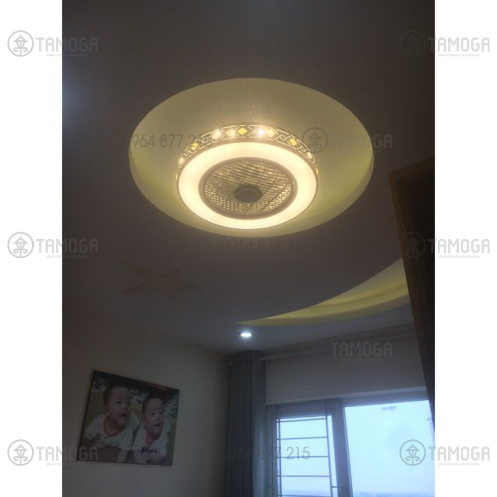 Quạt trần đèn, quạt trang trí phòng khách DQ 8045 + Tặng kèm khiển