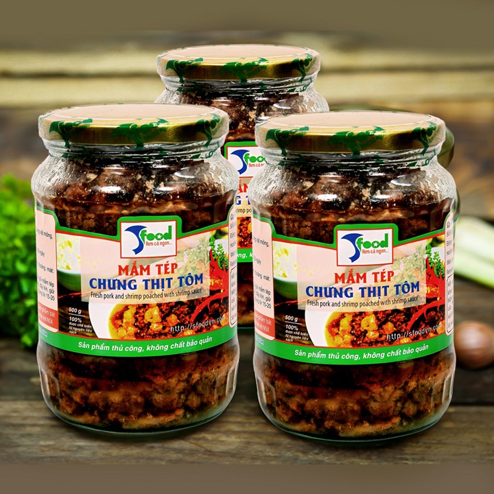 Mắm tép chưng thịt tôm sú bề bề