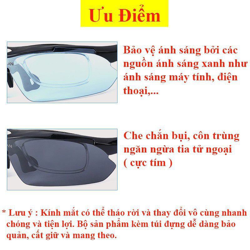 Kính phân cực đổi màu đi ngày, đêm kiểu dáng thể thao thích hợp đi xe đạp