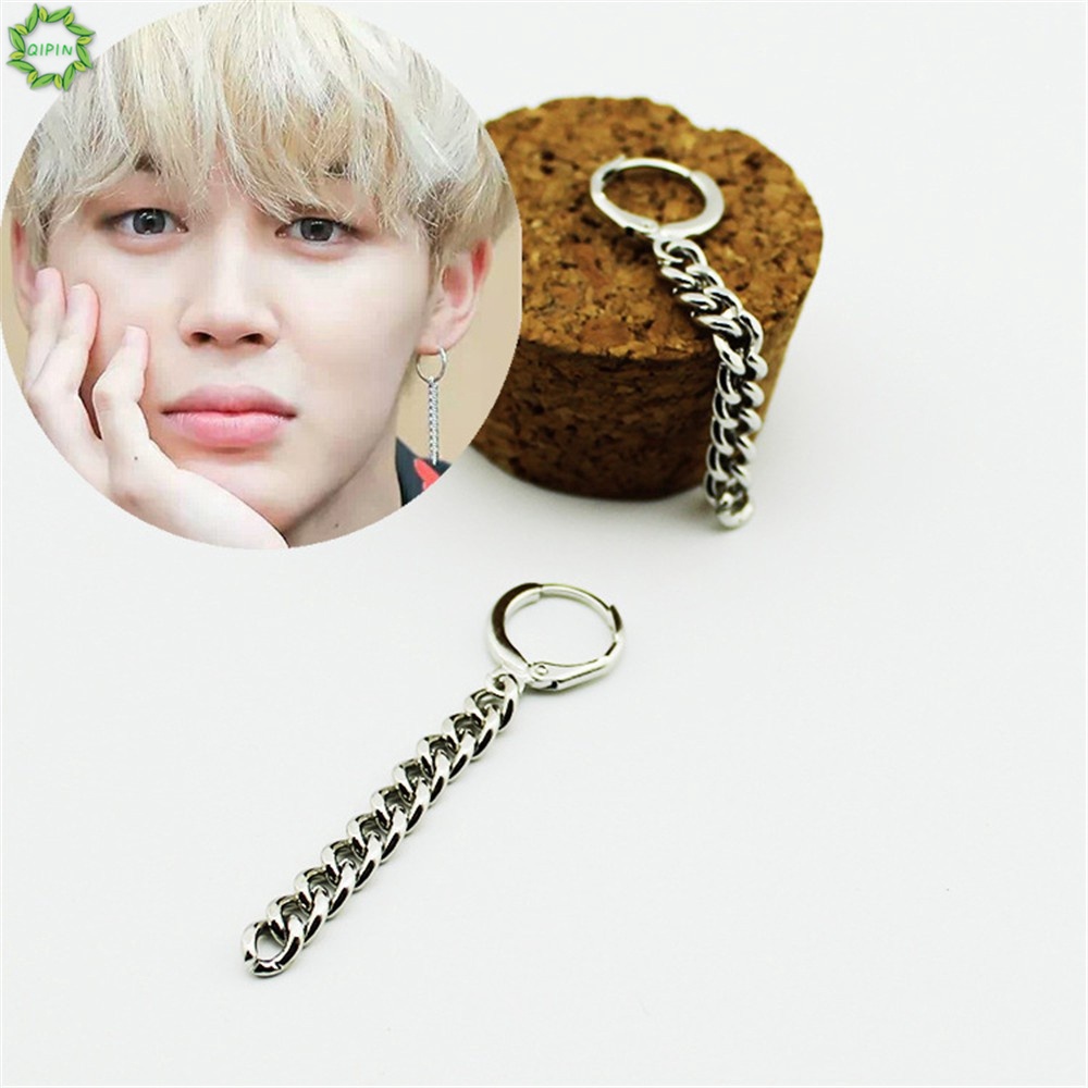 Đôi khuyên tai dài màu bạc phong cách Hàn Quốc thời trang