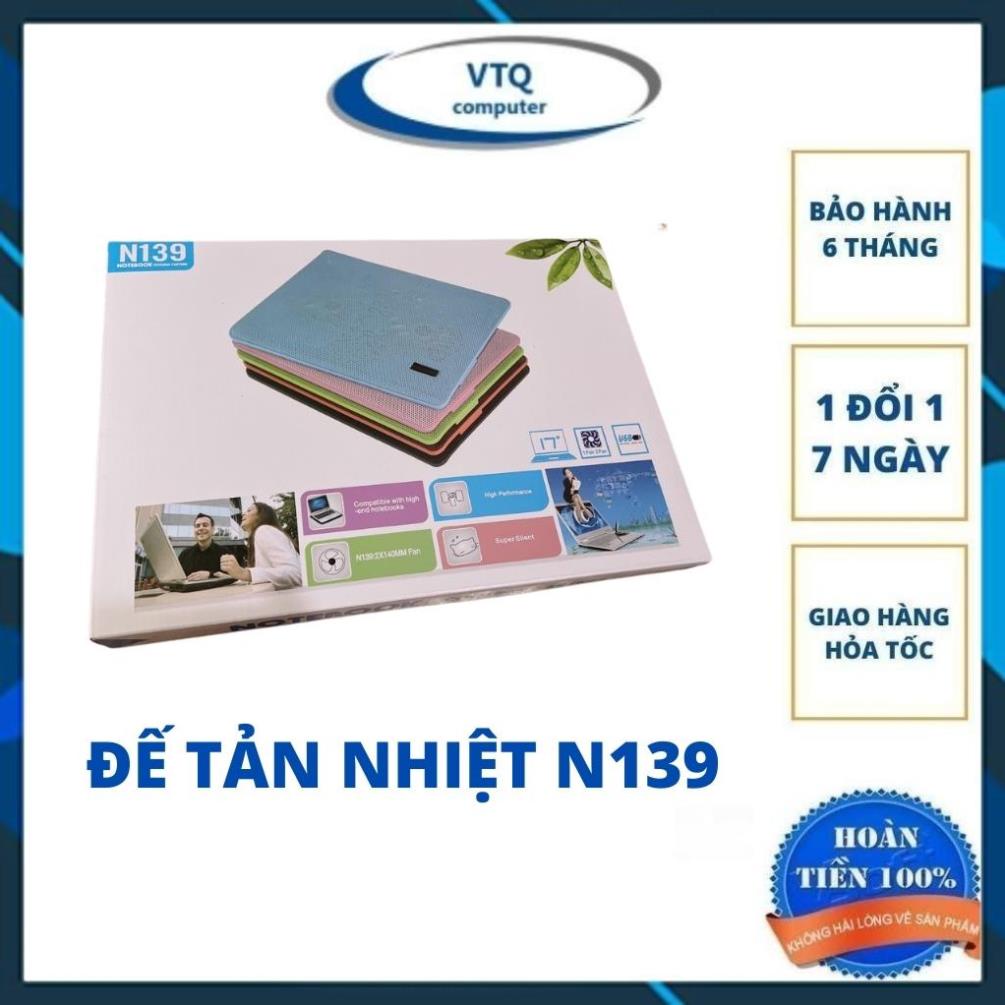 Đế tản nhiệt laptop,đế tản nhiệt Cooling Pad N139 hổ trợ 2 quạt