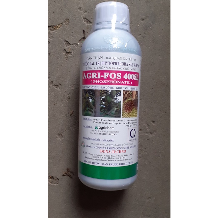 AGRIFOS-400 chai 1 lít, Trừ Nứt Thân Chảy Nhựa Sầu Riêng