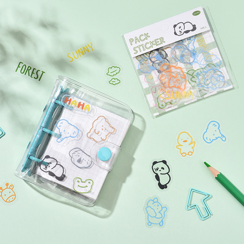 Set 40 miếng dán trang trí hình cậu bé bút chì dễ thương