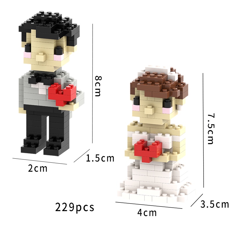 Bộ Đồ Chơi Xếp Hình Tòa Nhà Chú Rể Hoa Hồng mini